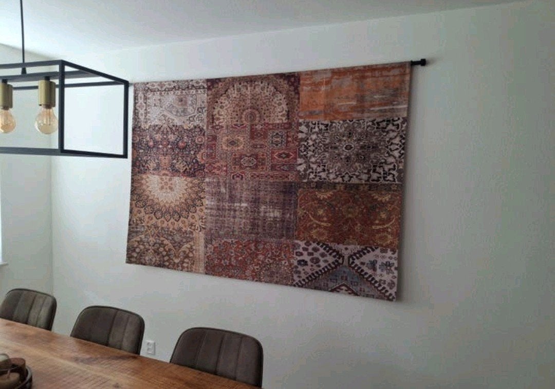 Decoratief Wandkleed Oosters Patroon - Patchwork, Ophalen, 100 tot 150 cm, 150 tot 200 cm, Zo goed als nieuw