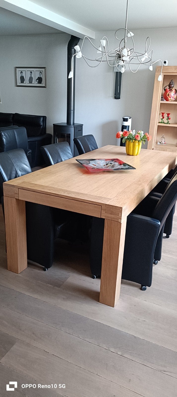 Eetkamer tafel Eiken hout softtouch, Huis en Inrichting, Tafels | Eettafels, Gebruikt, Eikenhout, 200 cm of meer, Vijf personen of meer