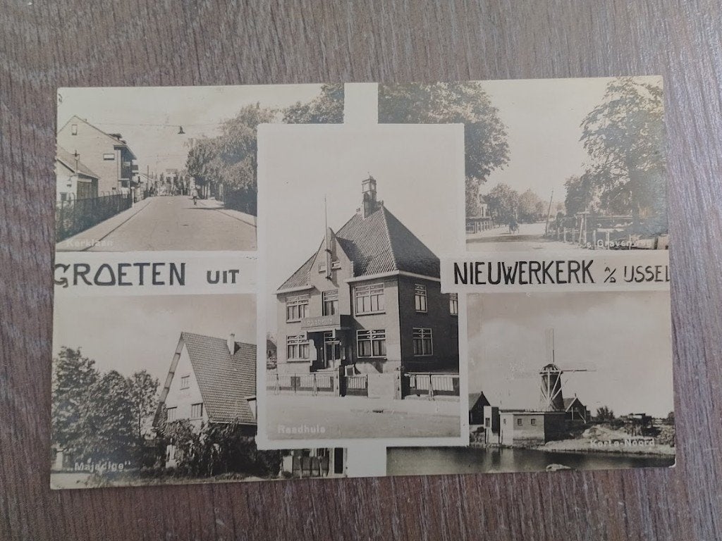 Nieuwerkerk aan den IJssel, Kerklaan, 's Gravenweg, Verzamelen, Ansichtkaarten | Nederland, Ophalen of Verzenden, 1940 tot 1960