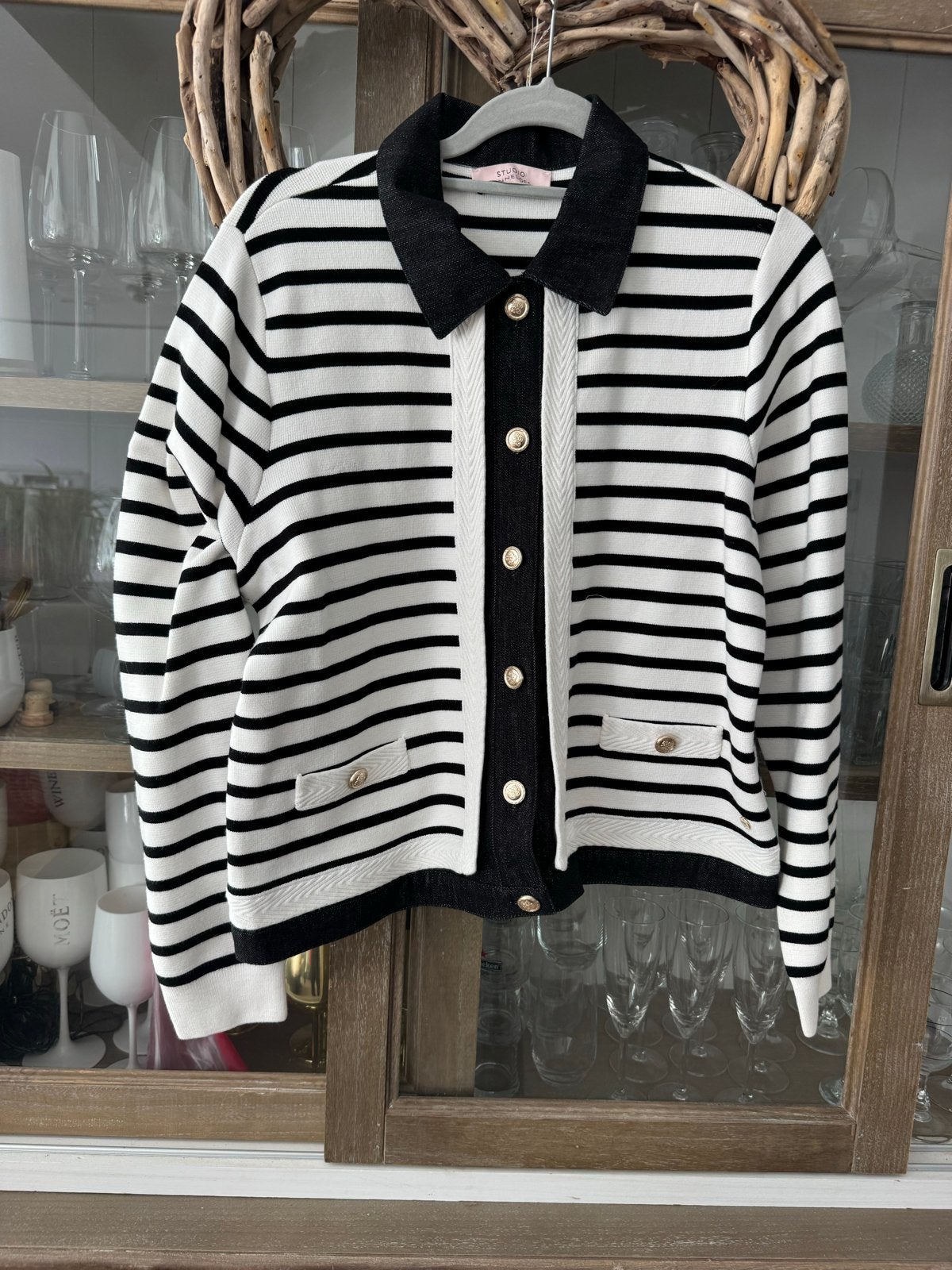 Studio Anneloes Jasje/Vest Maat M - Zwart/Wit Gestreept, Ophalen of Verzenden, Zo goed als nieuw, Maat 38/40 (M), Zwart