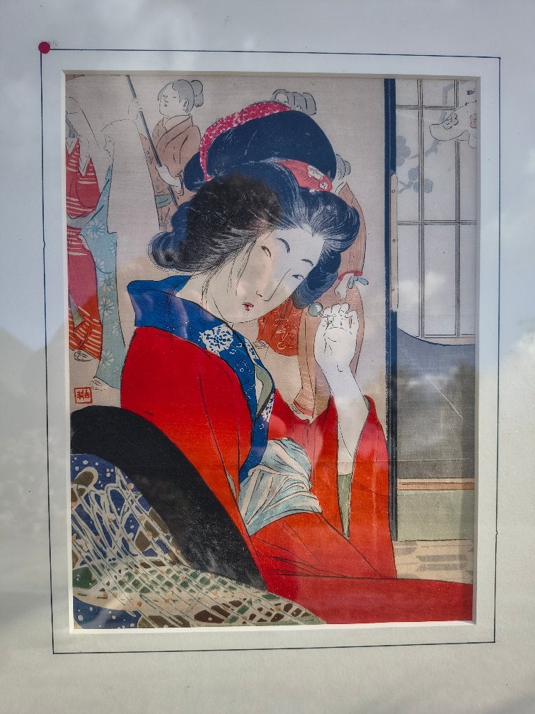 Japanse prent van Yamanaka Kodō. Jaartal 1900., Antiek en Kunst, Ophalen, Gesigneerd, Overige typen, Overige materialen
