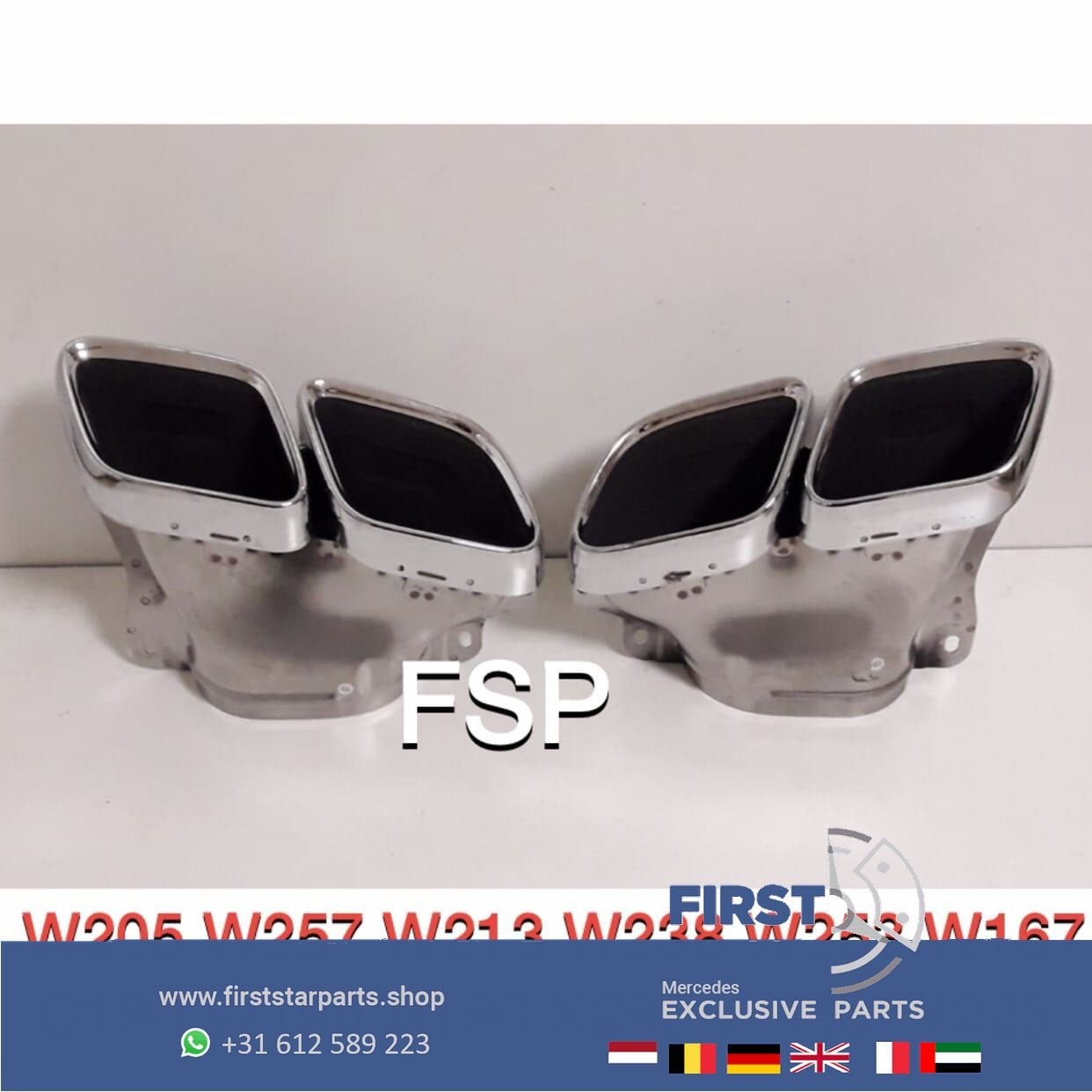 W205 C205 FACELIFT C63 AMG UITLAAT SIERSTUKKEN SET Mercedes, Auto-onderdelen, Uitlaatsystemen, Gebruikt, -, Ophalen of Verzenden