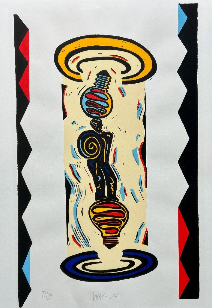 Zeefdruk Hans Wap, Antiek en Kunst, Kunst | Litho's en Zeefdrukken, Gesigneerd, Ophalen of Verzenden, Zeefdruk