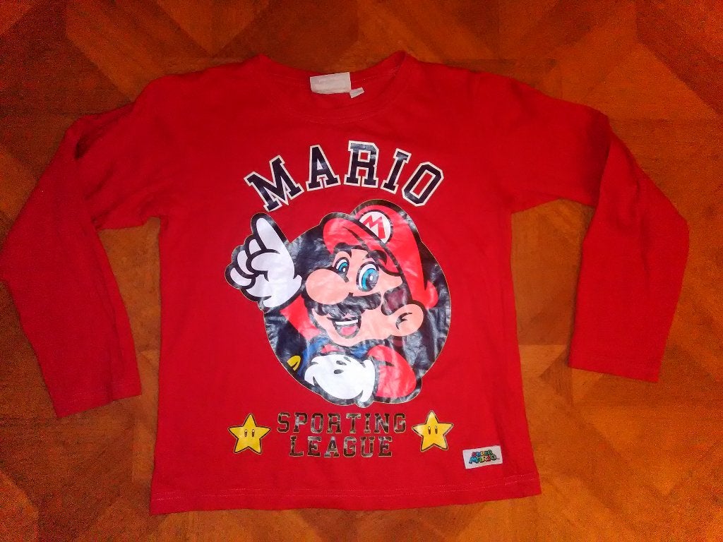 Nintendo Super Mario shirt longsleeve maat 140, Ophalen of Verzenden, Zo goed als nieuw, Jongen, Shirt of Longsleeve