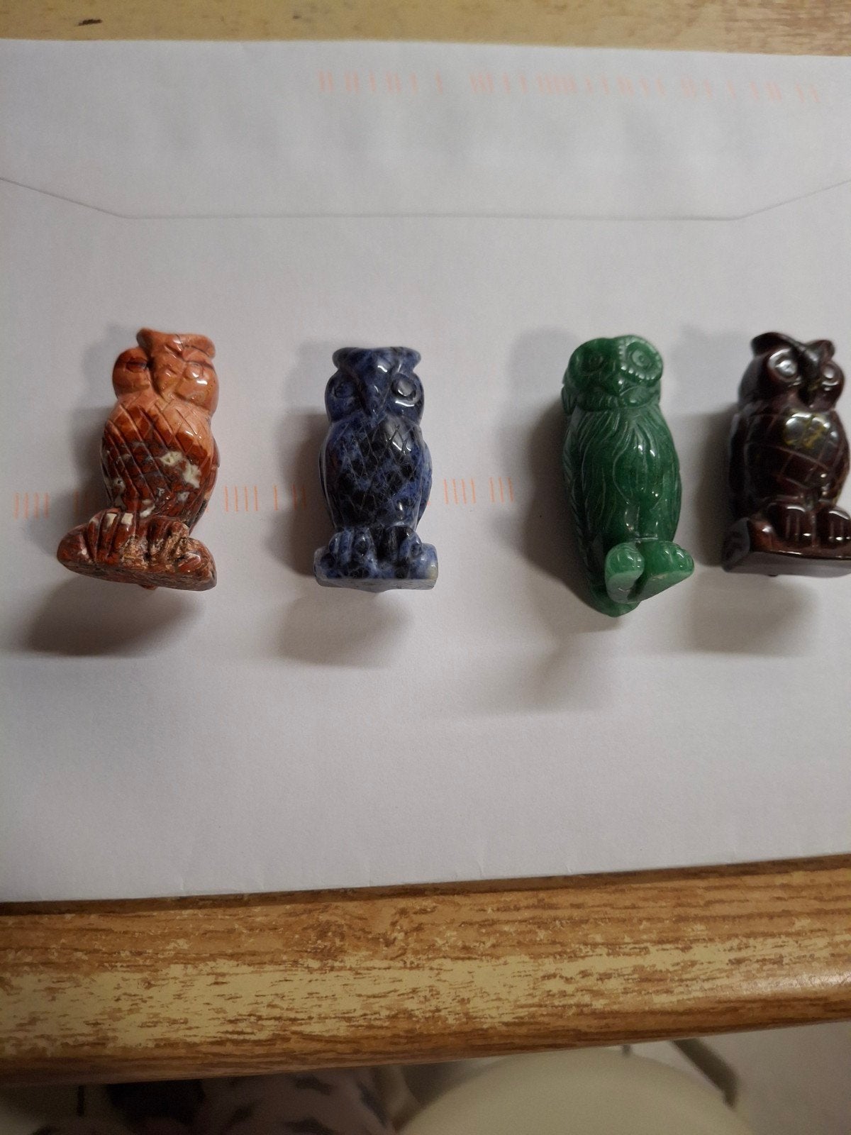 4 uiltjes halfedelsteen, Verzamelen, Beelden en Beeldjes, Ophalen of Verzenden