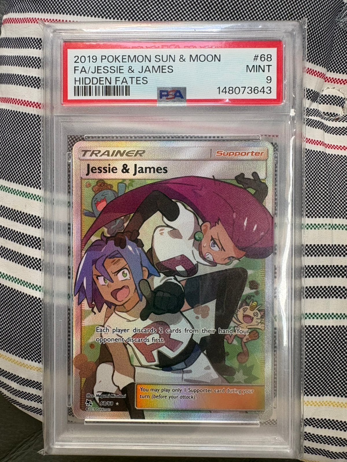 Graded pokemon kaart jessie & james 68/68 psa 9, Ophalen, Nieuw