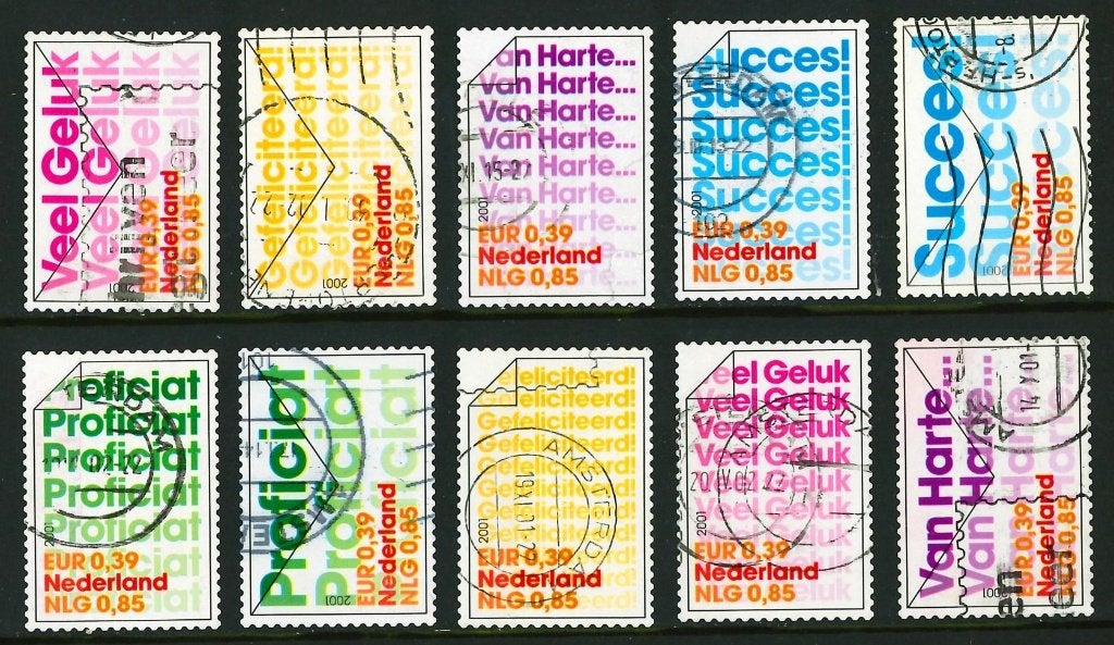 Felicitatiezegels 2001, Postzegels en Munten, Postzegels | Nederland, Verzenden, Na 1940, Gestempeld