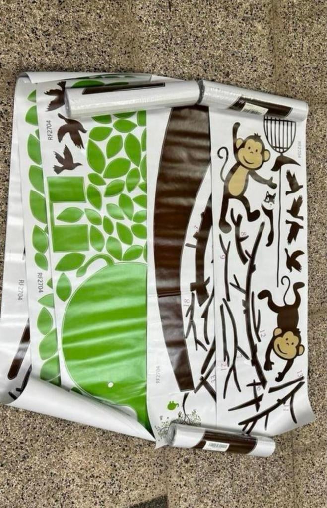 Grote Jungle Muursticker voor Kinderkamer - Peel & Plak, Ophalen of Verzenden, Nieuw