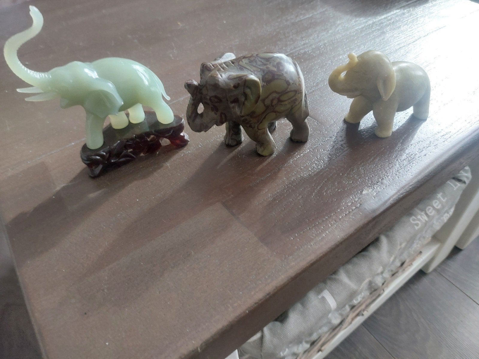 Set van 3 decoratieve olifanten beeldjes, Ophalen, Gebruikt, Dier