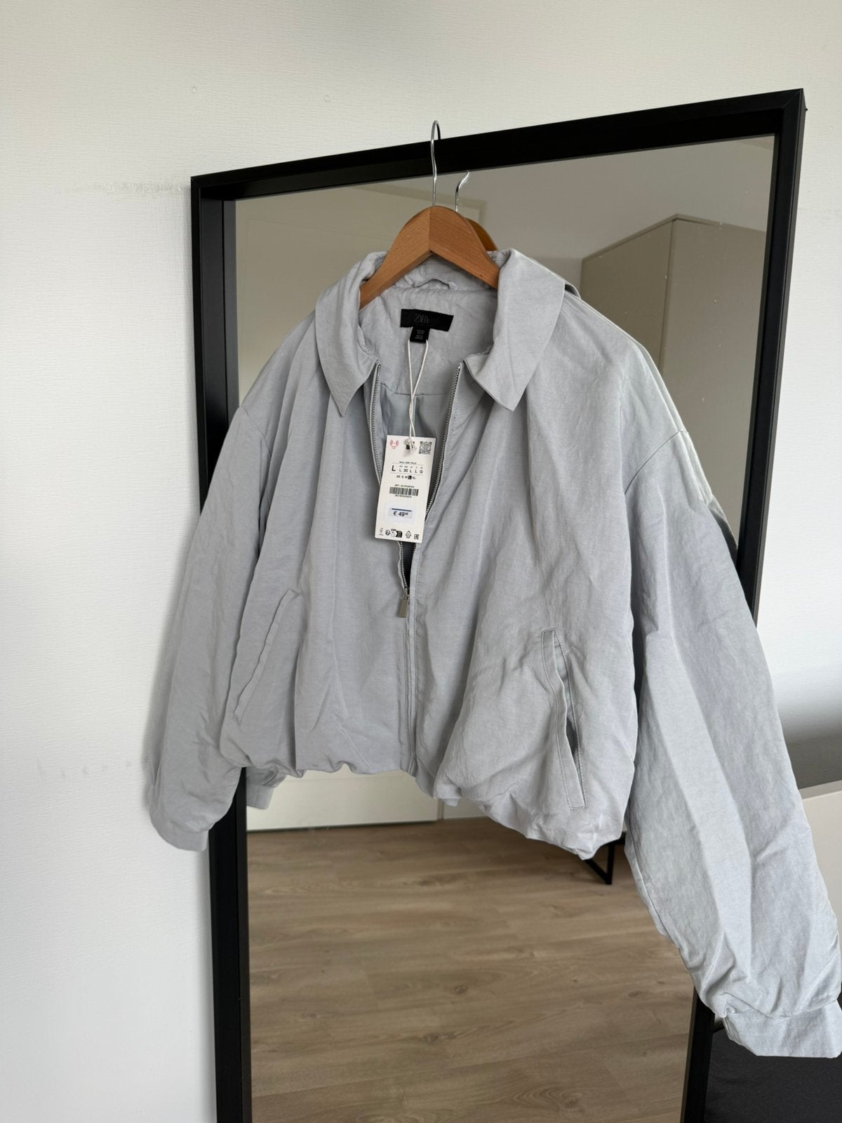 Zara jas blauw/grijs maat L, Ophalen of Verzenden, Nieuw, Maat 42/44 (L), Blauw