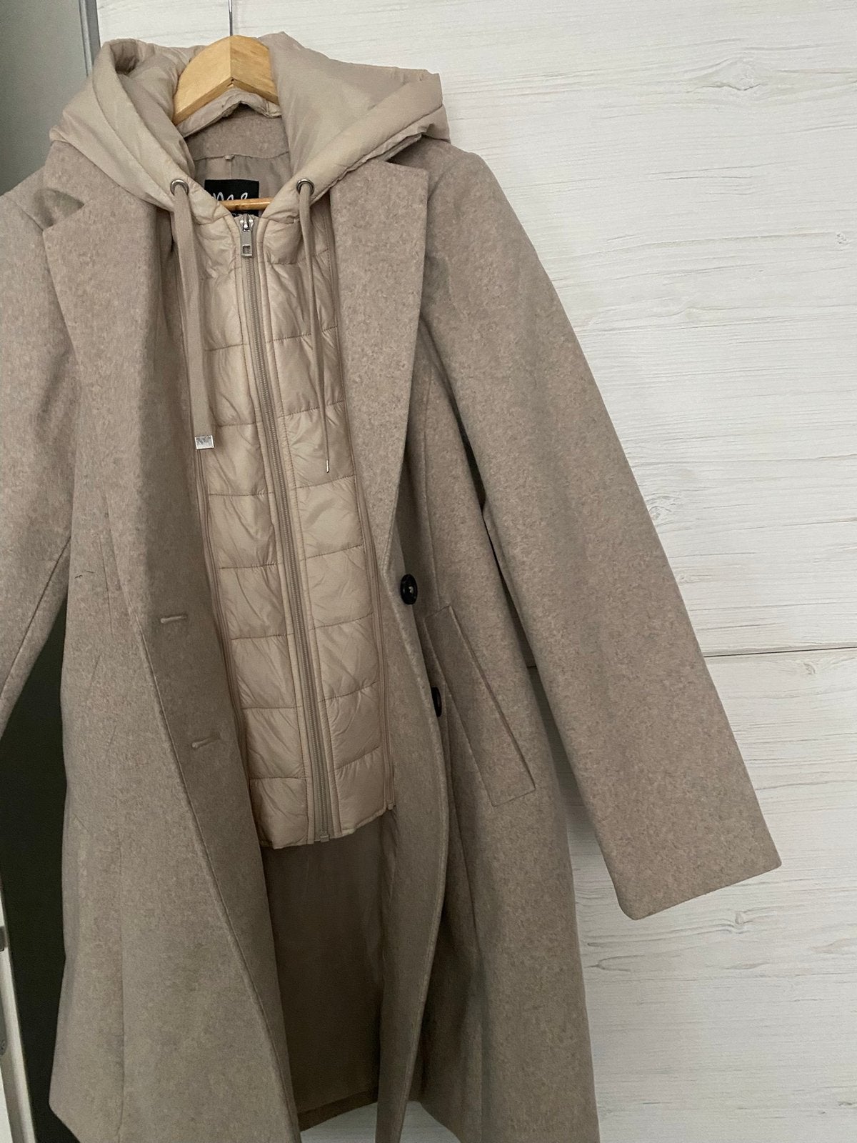 Winterjas mt.46, Ophalen, Zo goed als nieuw, Maat 46/48 (XL) of groter, Beige