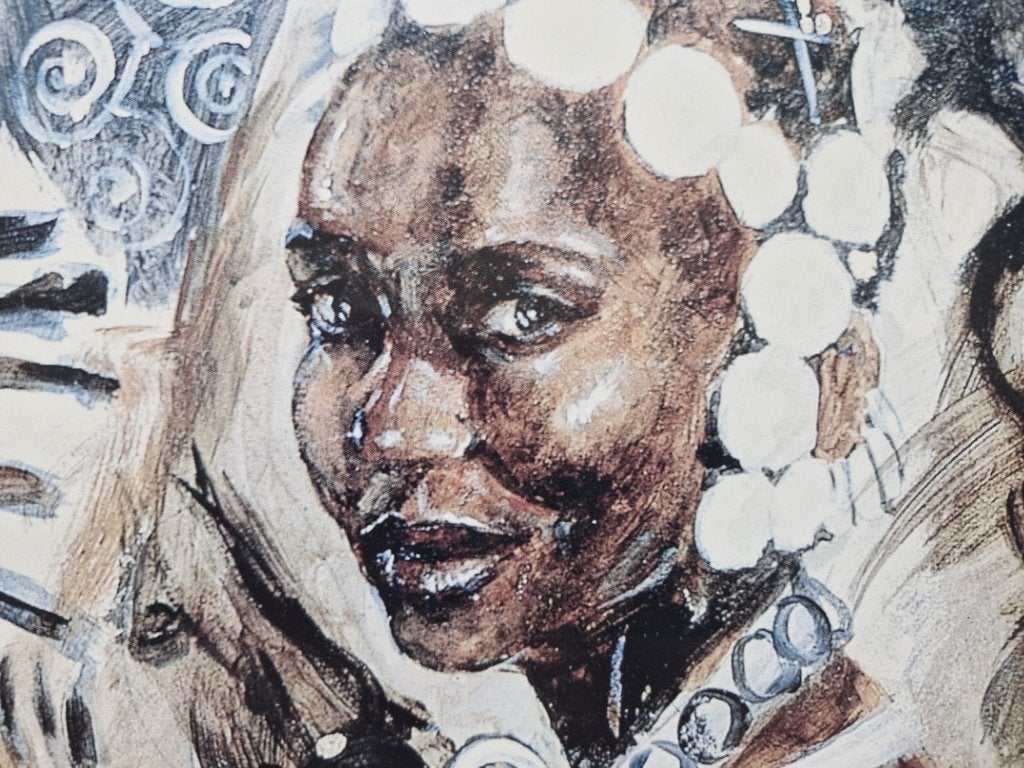 schilderij / poster  van afrikaanse vrouw, Ophalen, Passe-partout, Overig onderwerp