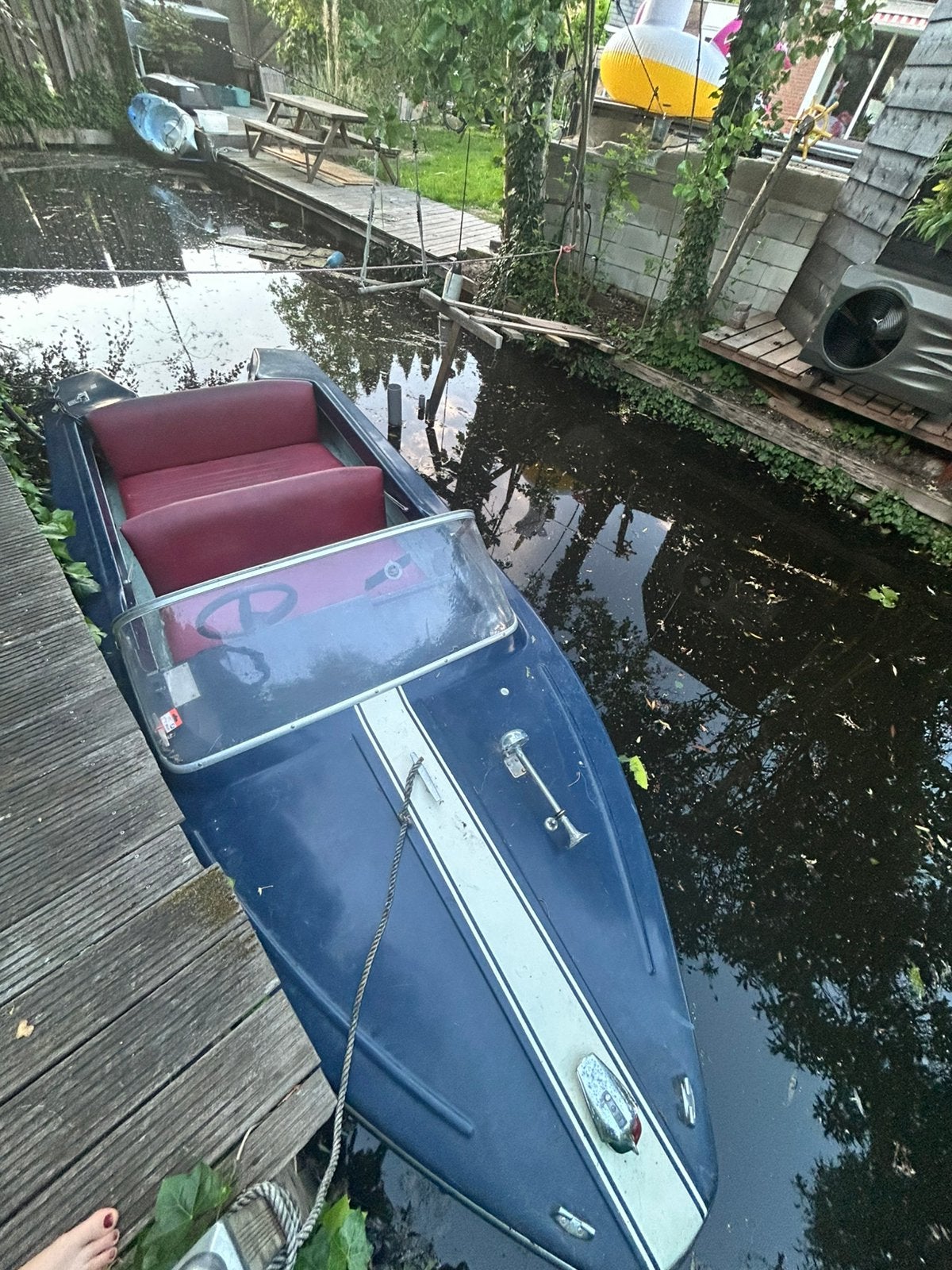 Leuk speedbootje model Vega, incl. twee rood leer bankjes, Watersport en Boten, Speedboten, Ophalen, Gebruikt, Overige merken