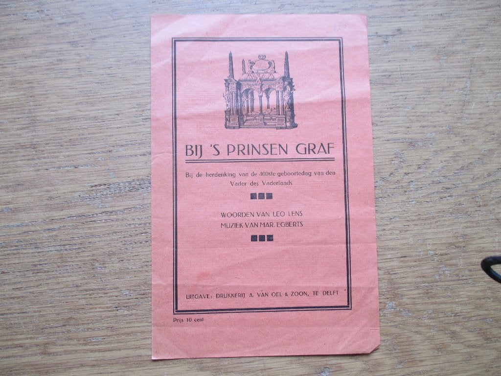 Bij 's Prinsen Graf - Muziekblad Leo Lens & Mar Egberts, Gebruikt, Zang, Klassiek, Ophalen of Verzenden