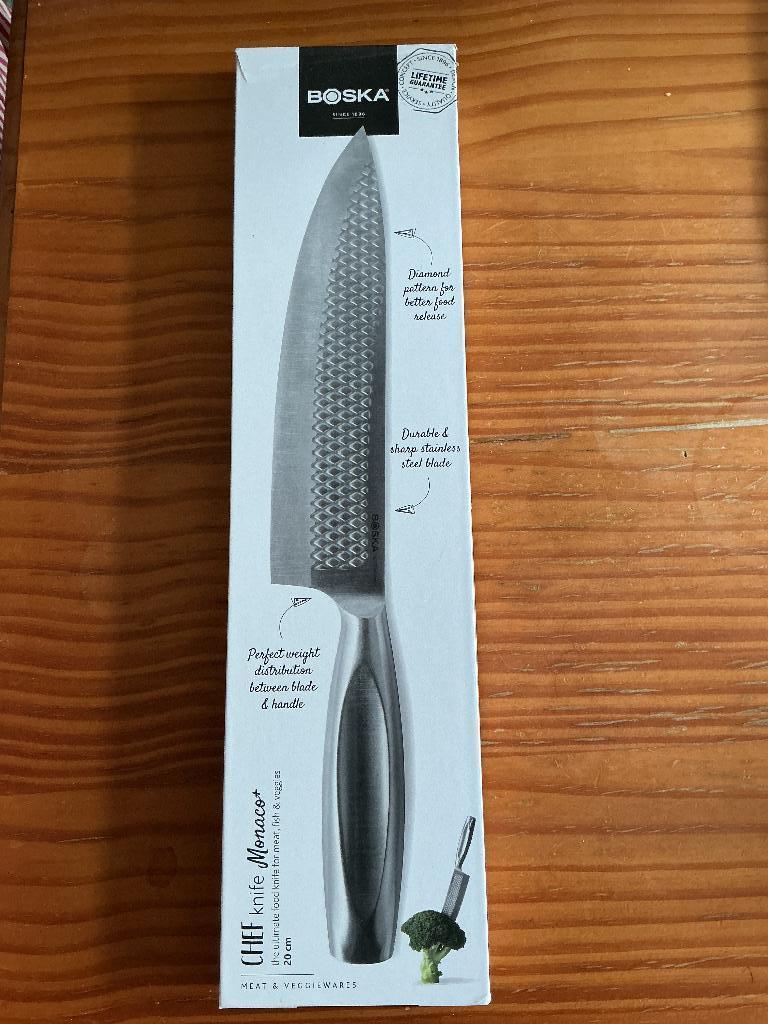 BOSKA Chef Knife Monaco+ nieuw in doos, Huis en Inrichting, Keuken | Bestek, Ophalen of Verzenden, Nieuw, Overige materialen