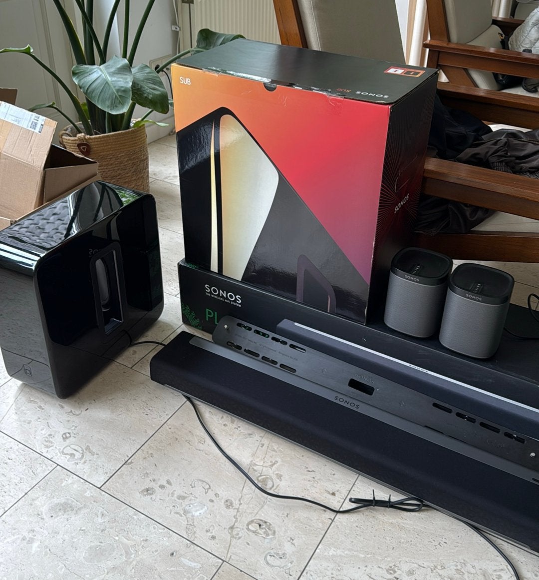 Sonos Set | Sub gen 2 | Playbar | 2x play 1 zwart, Audio, Tv en Foto, Overige merken, Soundbar, 70 watt of meer, Ophalen of Verzenden