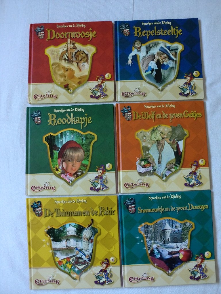 Efteling sprookjes: Roodkapje,Repelsteeltje,Tuinman,Fakir +2, Ophalen of Verzenden, Nieuw, Overige typen