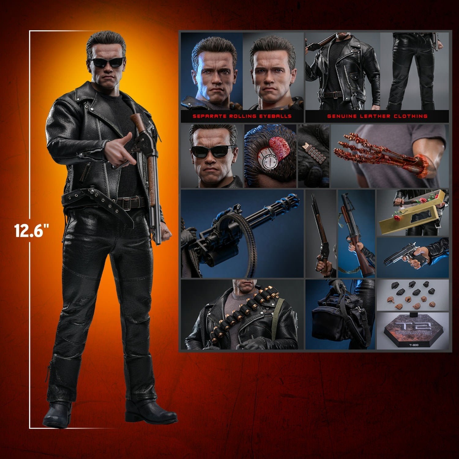 Hot Toys Terminator,T-800,Terminator 2,sideshow., Ophalen of Verzenden, Zo goed als nieuw