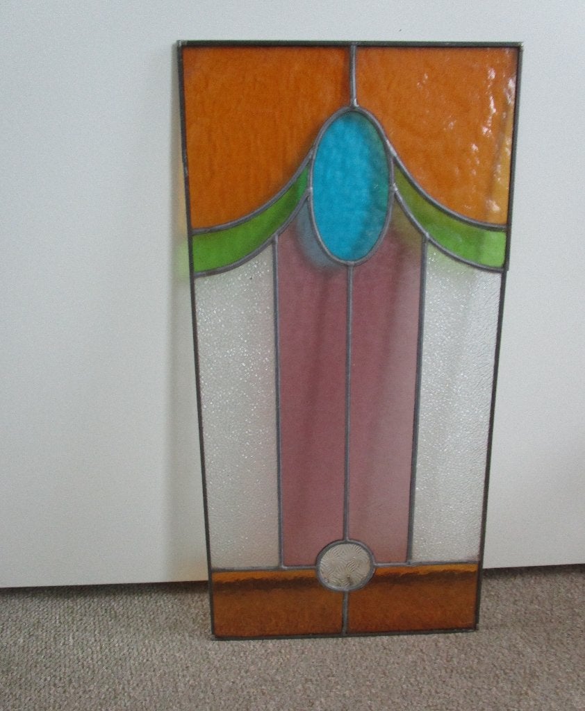 Prachtig glas-in-lood paneel, Art Deco stijl, Ophalen