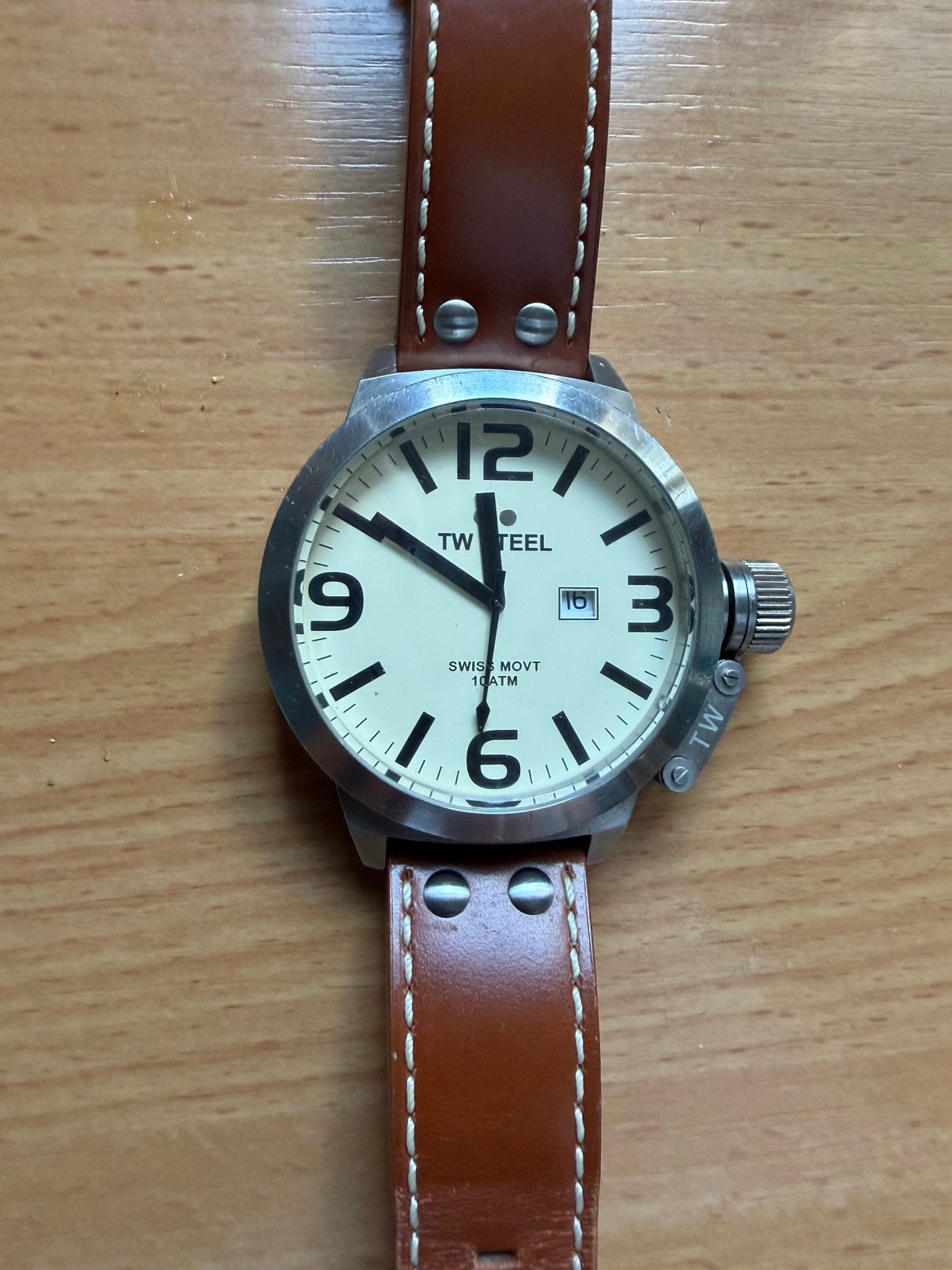 TW Steel heren horloge, Ophalen of Verzenden, Zo goed als nieuw, Leer, Overige merken