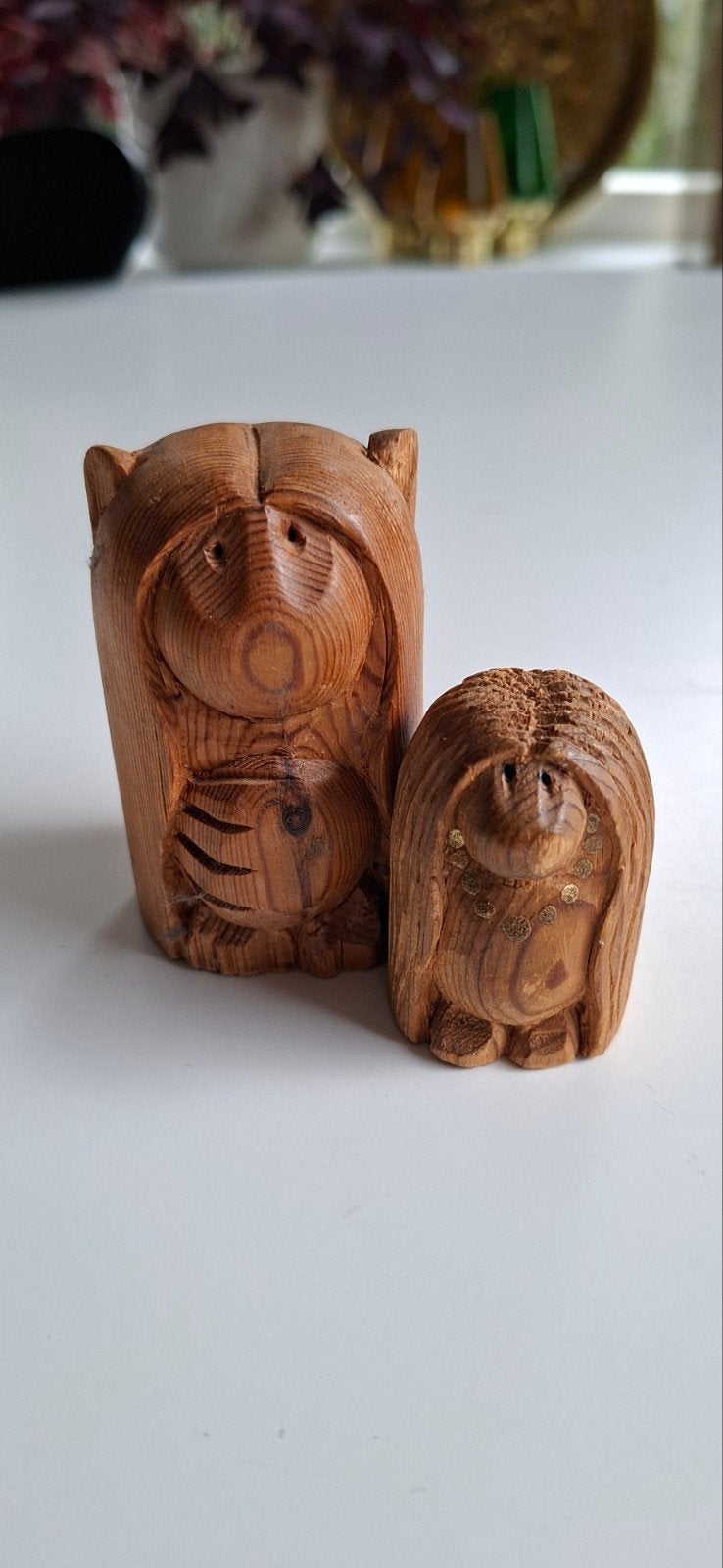 2 vintage houten trollen, Noorwegen, Zweden, houtsnijwerk, Antiek en Kunst, Ophalen of Verzenden