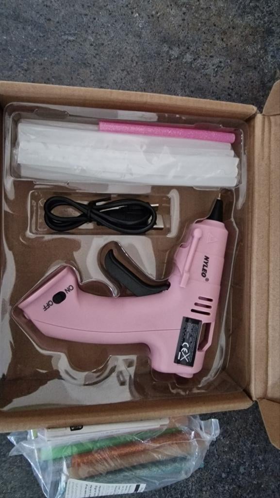 Roze draadloos lijmpistool met lijmsticks, Ophalen of Verzenden, Nieuw