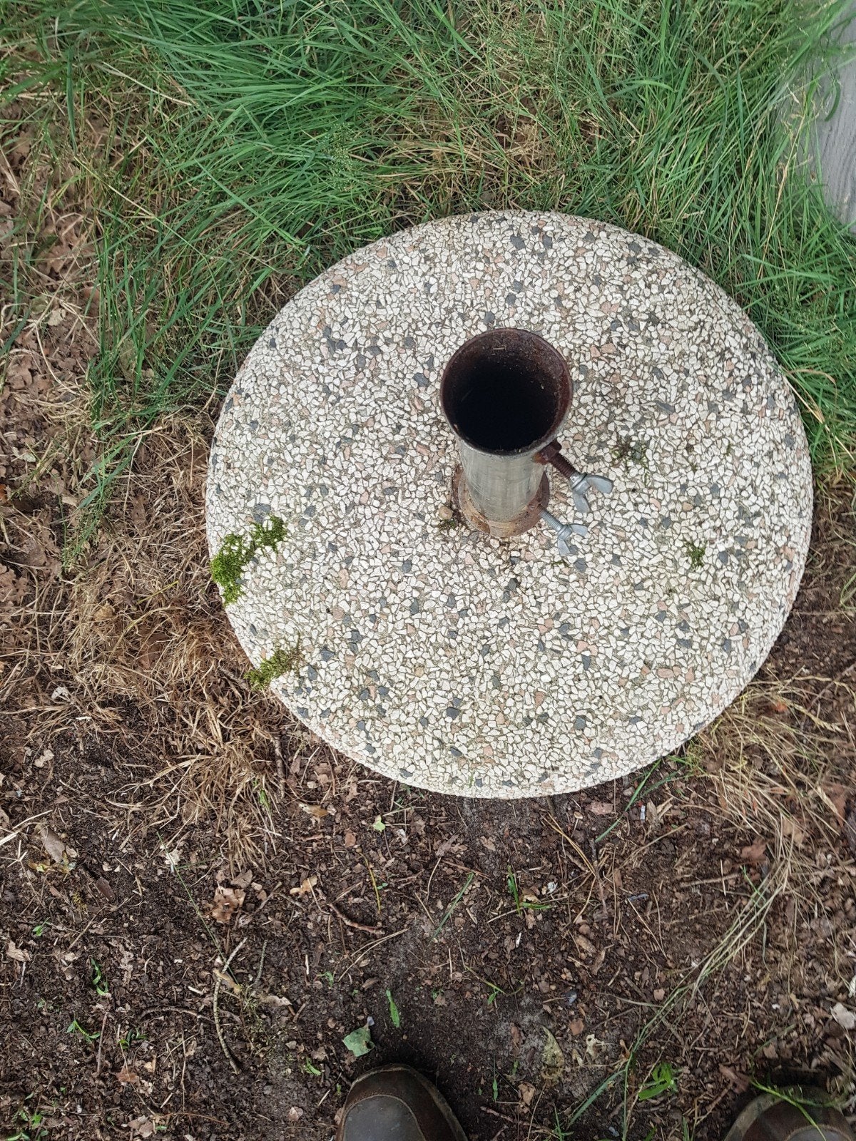 Stevige parasolvoet van beton, Ophalen of Verzenden, Gebruikt, Parasolvoet
