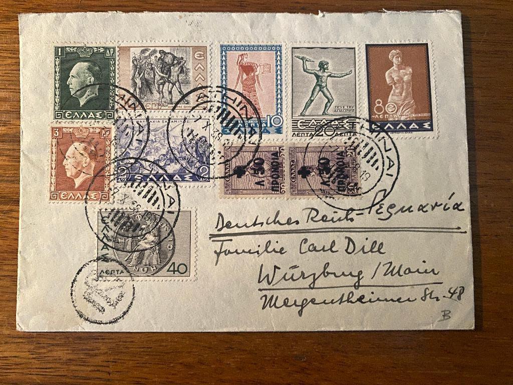 GRIEKENLAND pracht partij 7 censuurbrieven na WO2 (1948), Postzegels en Munten, Postzegels | Volle albums en Verzamelingen, Verzenden
