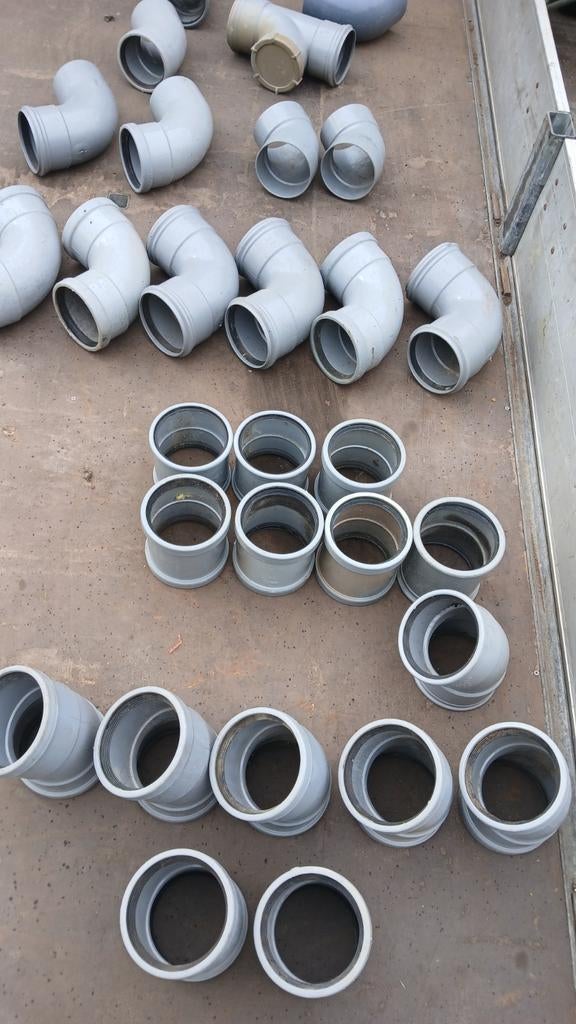 PVC hulpstukken 125 mm en 110 mm, Afvoer, Gebruikt, Pvc, Ophalen of Verzenden