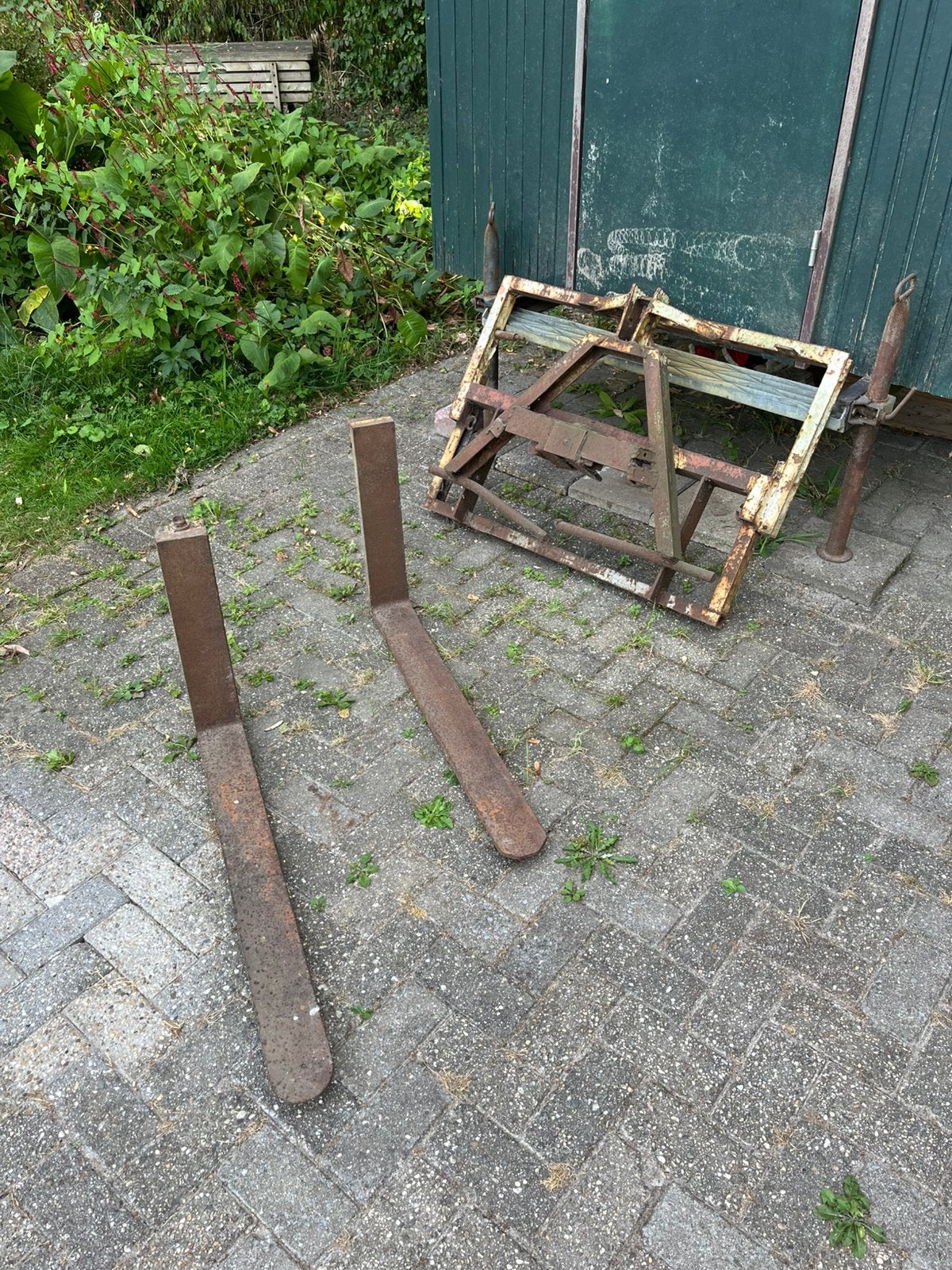 Oud palletframe met vorken, Doe-het-zelf en Verbouw, Metalen, Ophalen, Gebruikt, IJzer