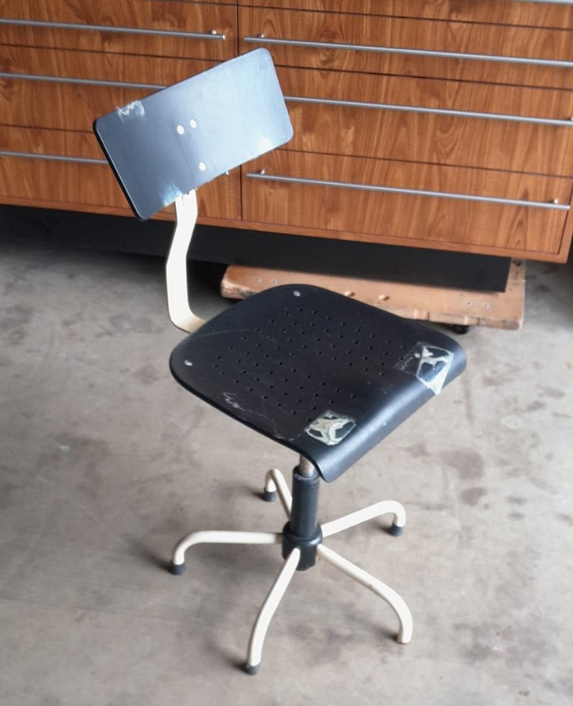 4x werkplaatskruk vintage, Ophalen, In hoogte verstelbaar, Gebruikt, IJzer