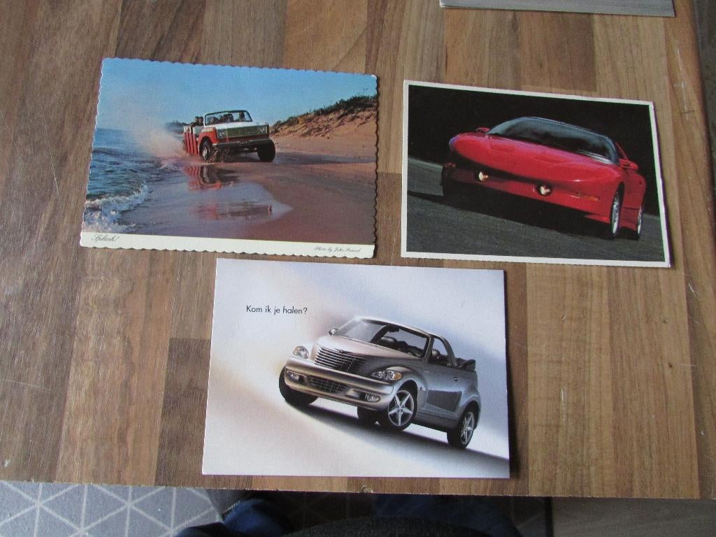 3 amerikaanse auto's : ansichtkaarten, Ophalen of Verzenden, 1960 tot 1980, Ongelopen, Buiten Europa
