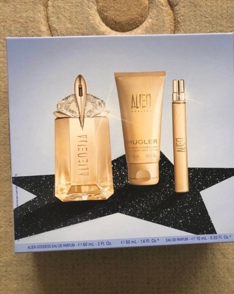 Mugler alien goddess 60ml edp, 10ml edp en lotion set nieuw, Ophalen of Verzenden, Nieuw
