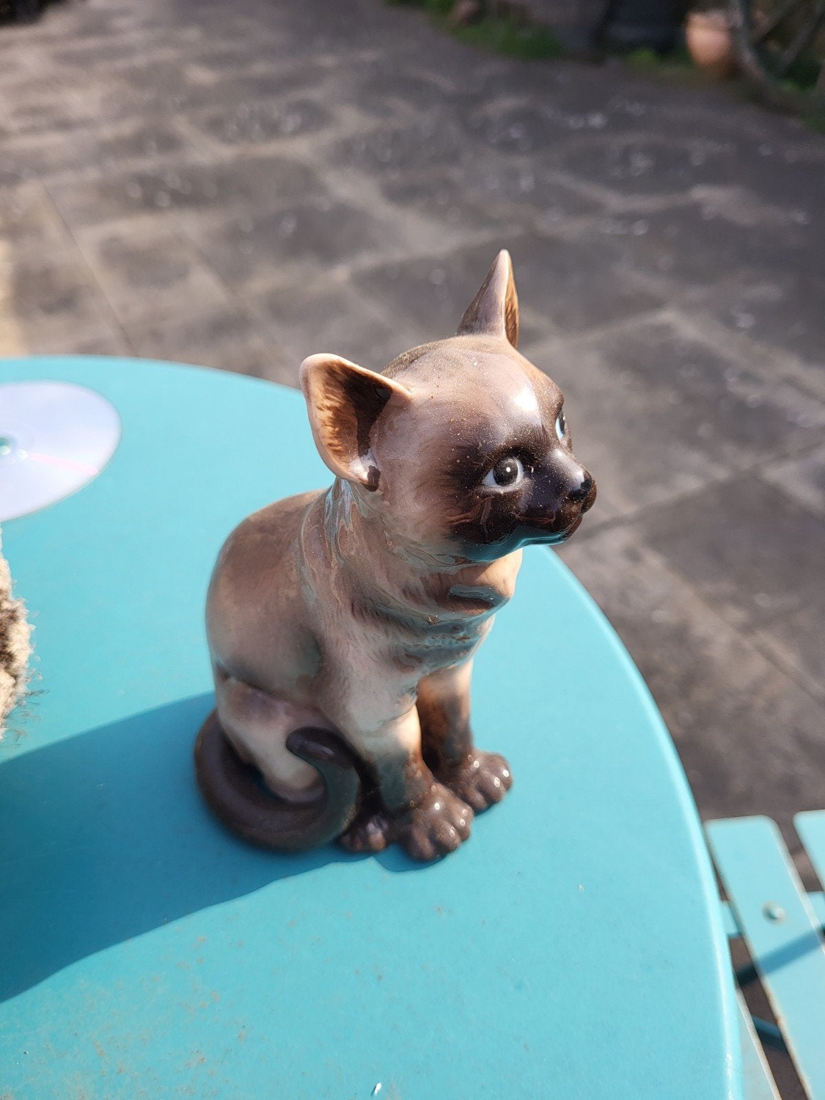 Vintage Siamese Kat Beeldje - Zillermaler Porselein, Ophalen of Verzenden