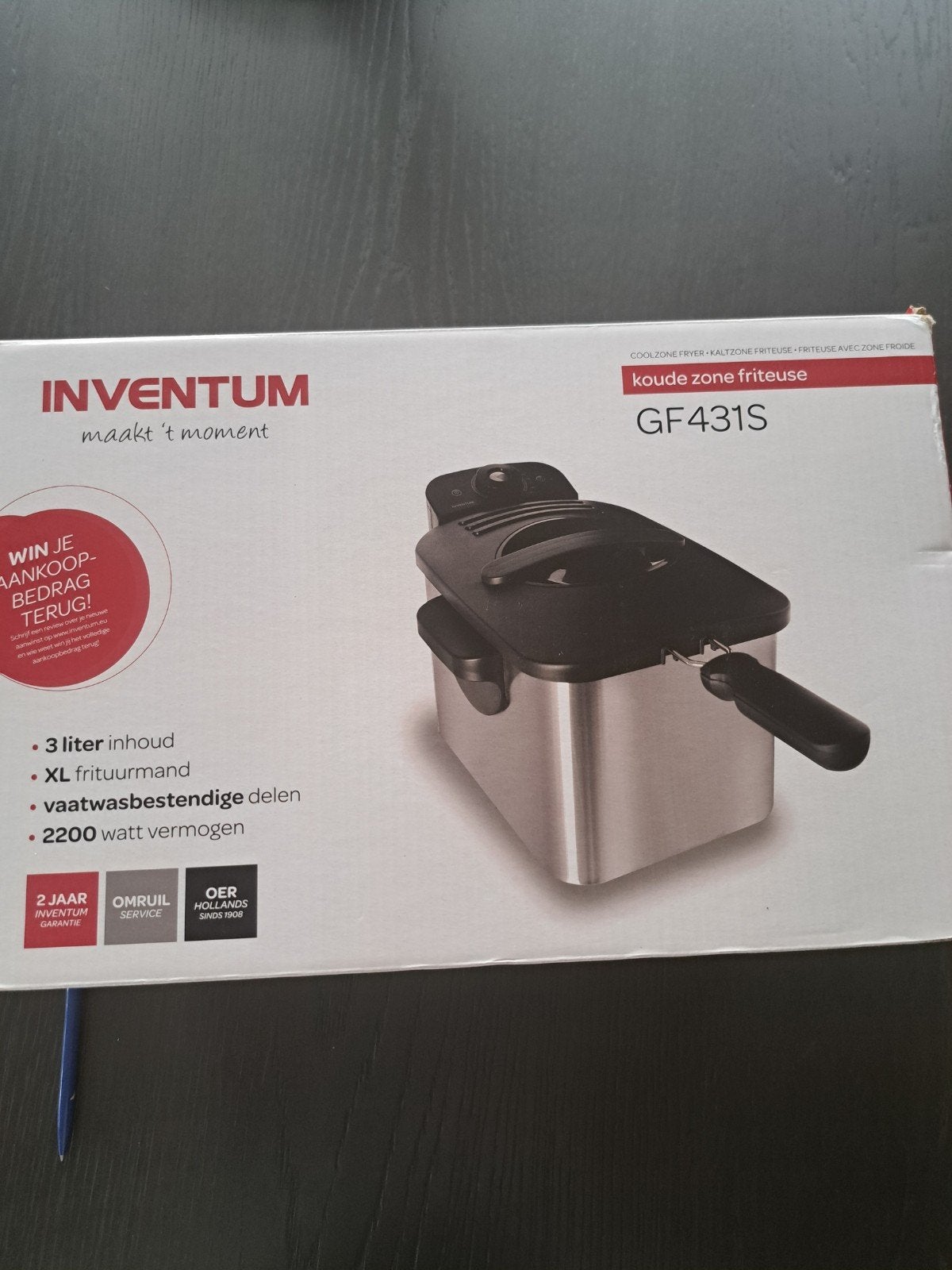 Inventum friteuse, 2 tot 3 liter, Ophalen of Verzenden, Nieuw, Uitneembare binnenpan