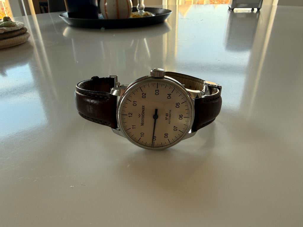 Meistersinger No. 3 Automatisch Horloge 43mm met Stalenband, Gebruikt, Staal, Polshorloge, Ophalen