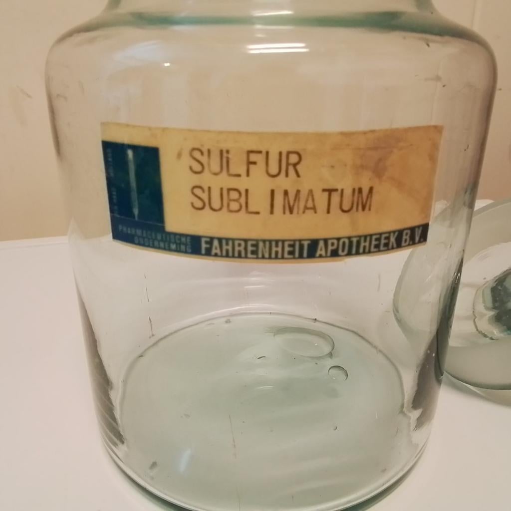 Blankglazen apothekers stopfles, 1000 cl, Ophalen of Verzenden