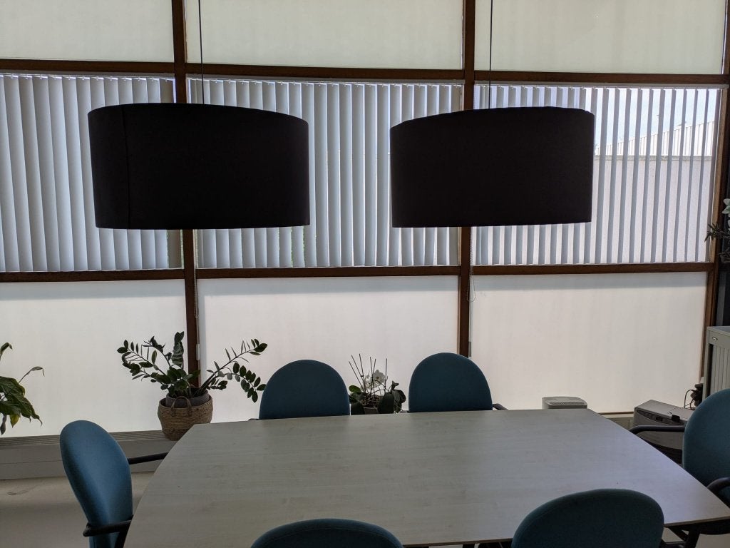 2 Lampen zwart rond 70 cm, Ophalen, Overige materialen, Gebruikt, Overige fittingen