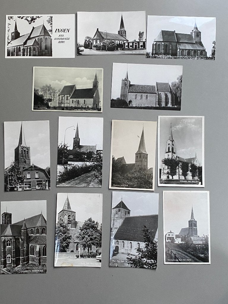 Verzameling Ansichtkaarten kerken Betuwe / Gelderland