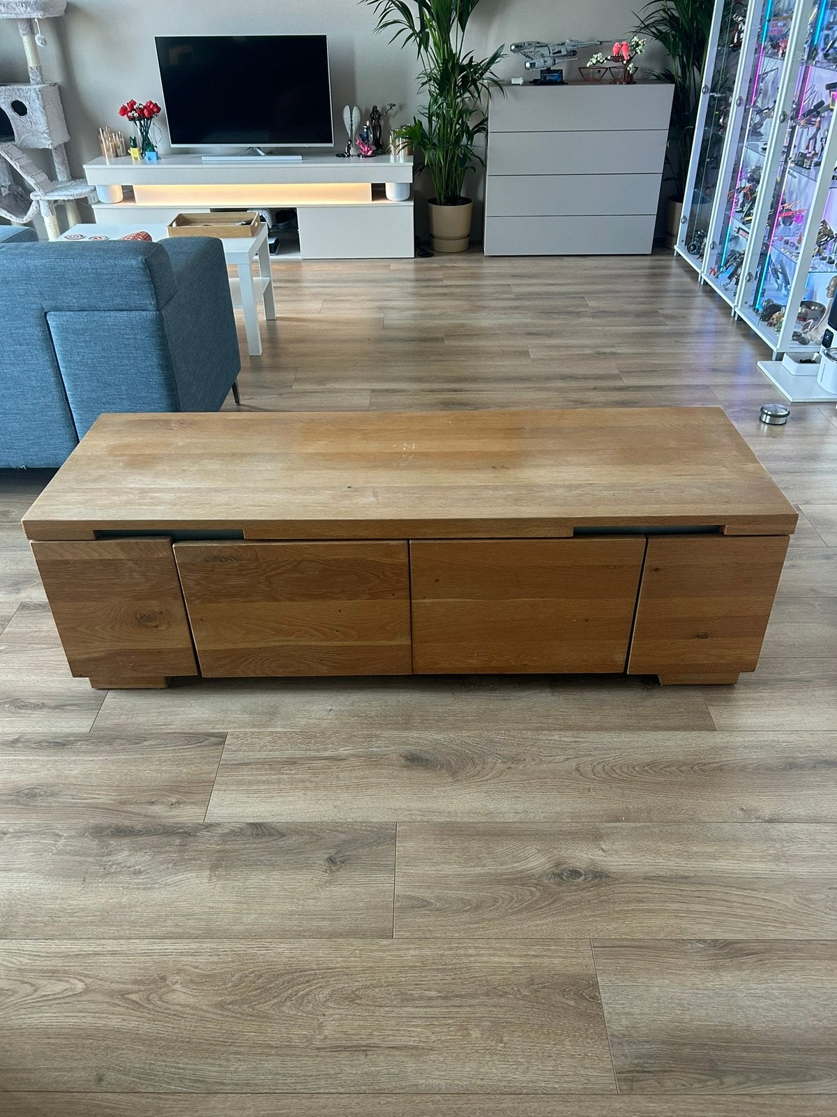 Eikenhouten tv meubel, Huis en Inrichting, Ophalen, Gebruikt, 150 tot 200 cm, Eikenhout