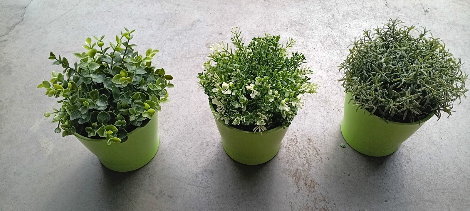 Set van 9 kunstplanten in groene pot, Binnen, Groen, Met pot of vaas, Kunstplant