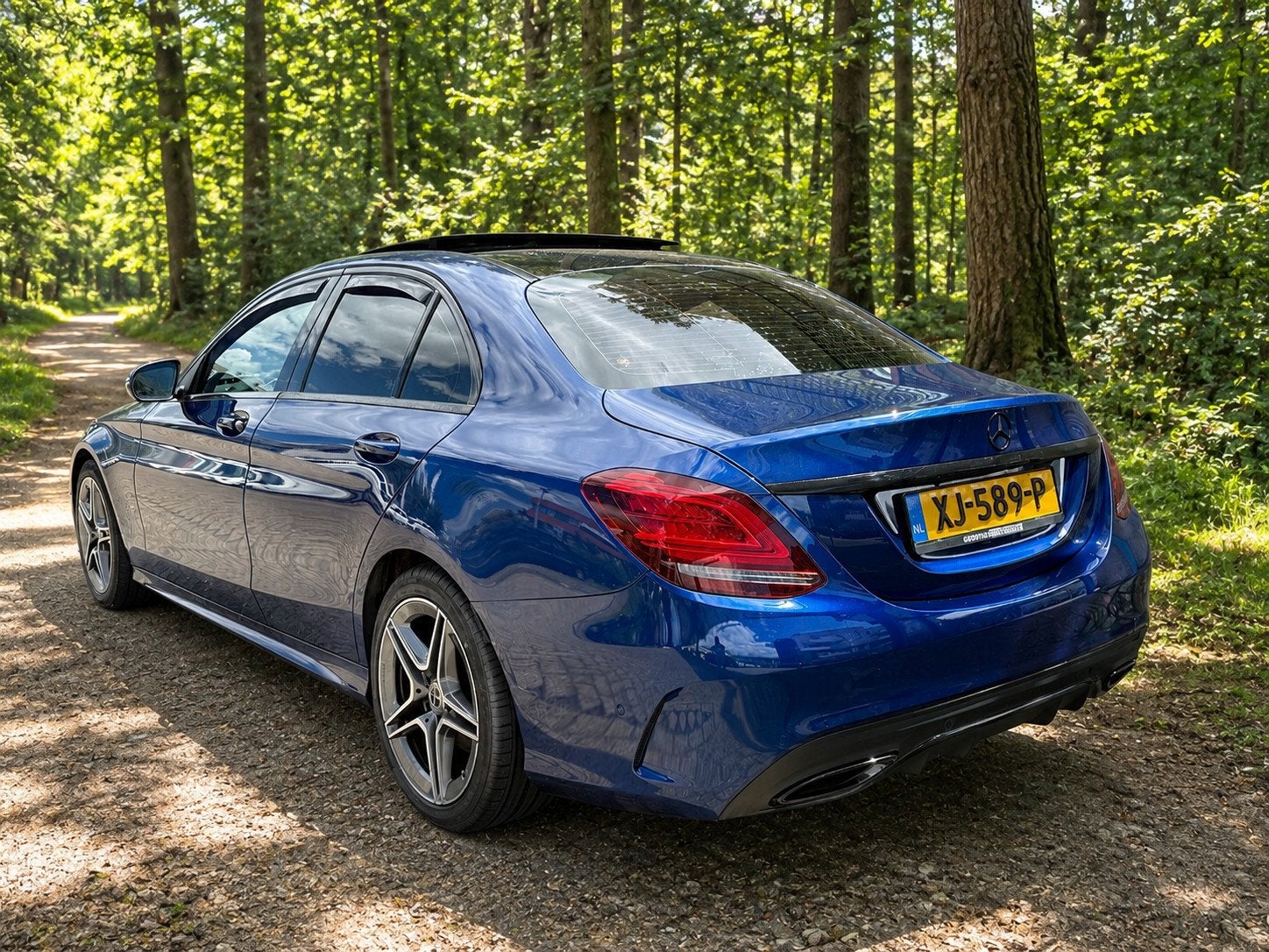 Mercedes-Benz C-klasse 160 AMG pakket + Pano dak! NAP, Euro 6, 4 cilinders, 129 pk, Blauw