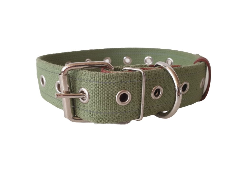WAUDOG Canvas Halsband Groen L Nekomtrek 42-59 cm KOOPJE!!!, Ophalen of Verzenden, Nieuw