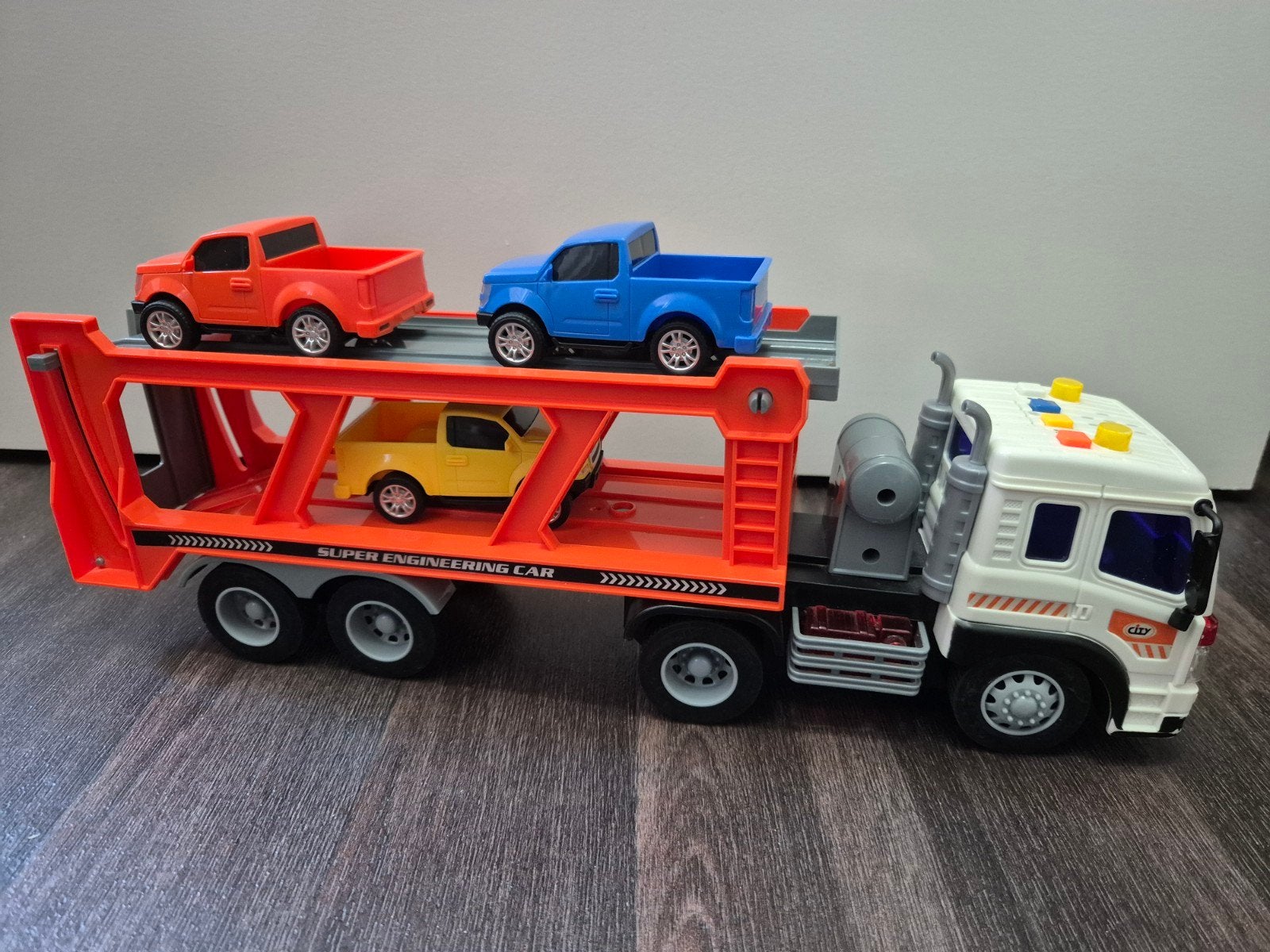 Speelgoed trailer auto, Ophalen