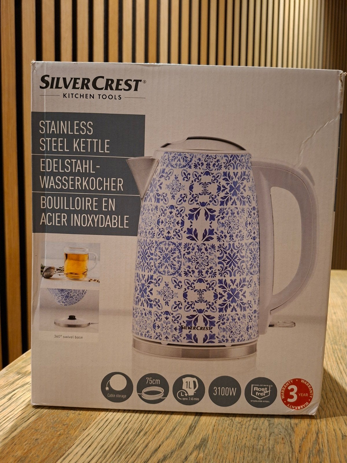 Silvercrest Waterkoker 1.7L 3100W - Nieuw in verpakking, 1 tot 2 liter, Ophalen of Verzenden, Nieuw
