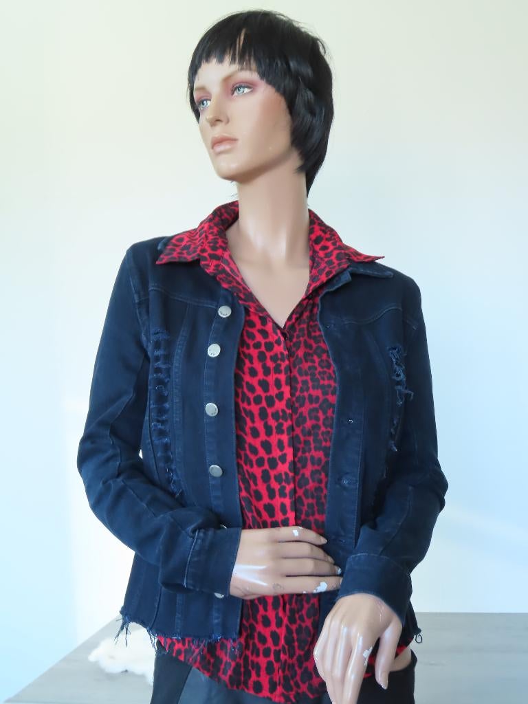NIKKIE DonkerBlauw Jeansjasje/Spijkerjasje met open rug S 36, Blauw, Ophalen of Verzenden, Zo goed als nieuw, Nikkie