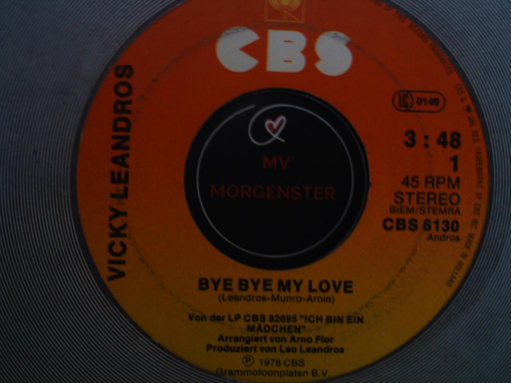 vicky leandros - bye bye my love 22mei, Cd's en Dvd's, Vinyl Singles, 7 inch, Single, Ophalen of Verzenden, Pop