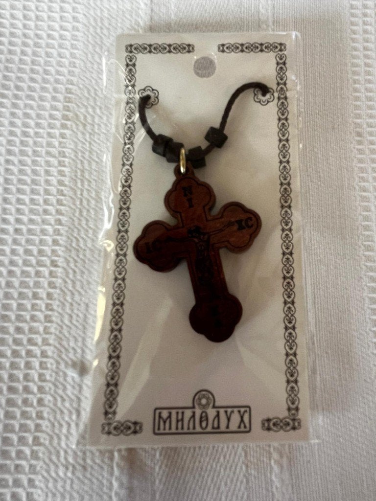 Christelijk Orthodox Byzantijns kruis, hout, Ophalen of Verzenden, Nieuw, Sieraad, Overige religies