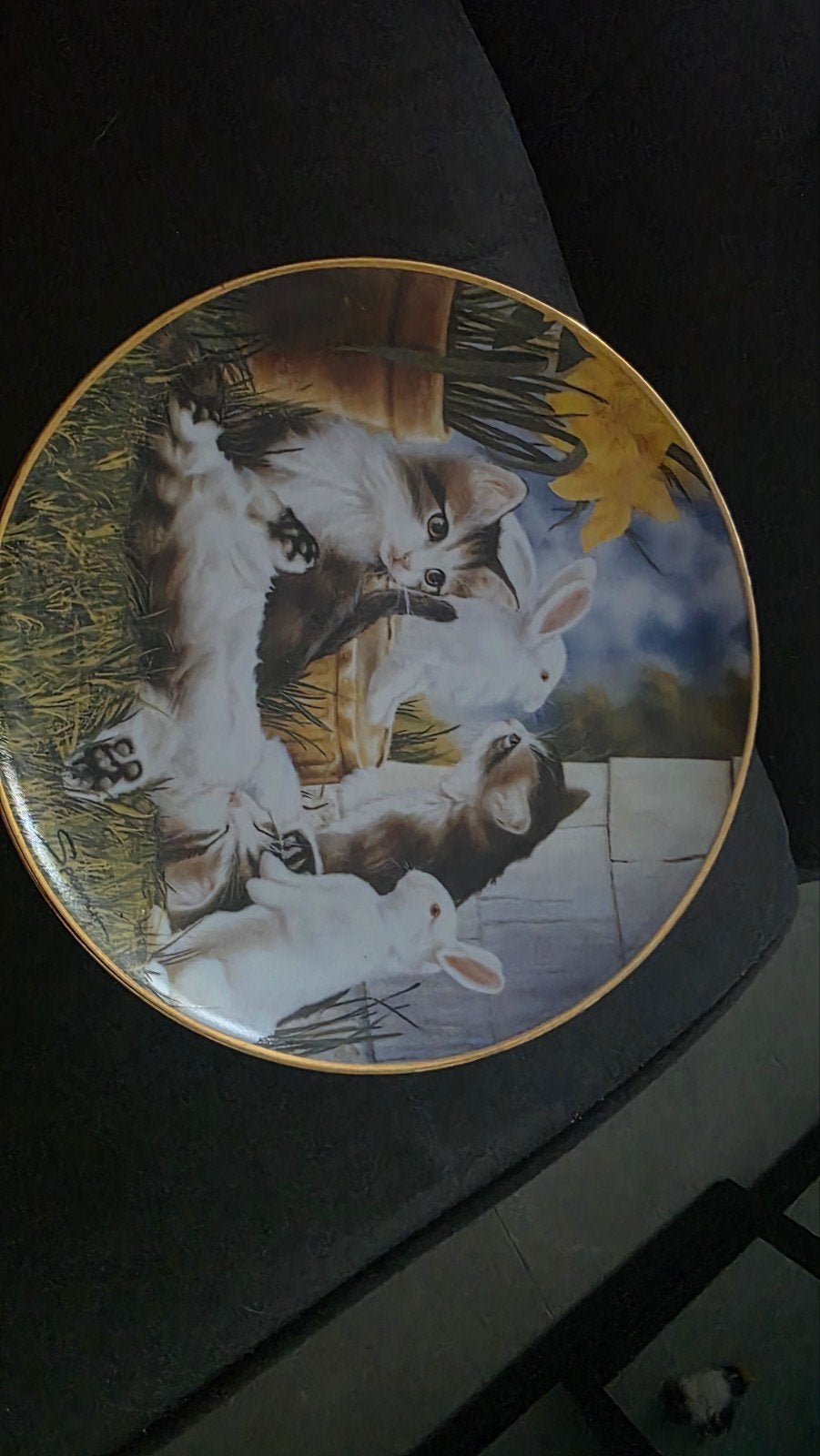 Franklin Mint Sierbord "Kittens and Cottontails", Ophalen of Verzenden