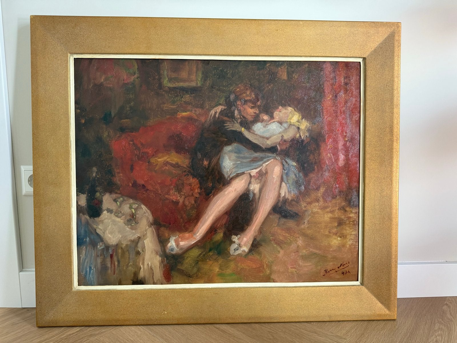 Romantisch schilderij van koppel, Harry Maas uit 1936, Ophalen, Gedateerd, Doek, Portret of Personen